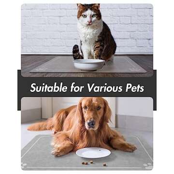 MontVoo Absorbent Pet Feeding Mat for Dogs & Cats