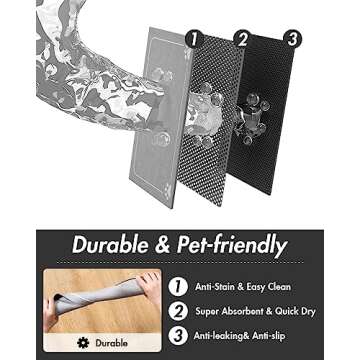 MontVoo Absorbent Pet Feeding Mat for Dogs & Cats