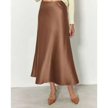 BTFBM Elegant Women's Satin Midi Skirt for All Occasions