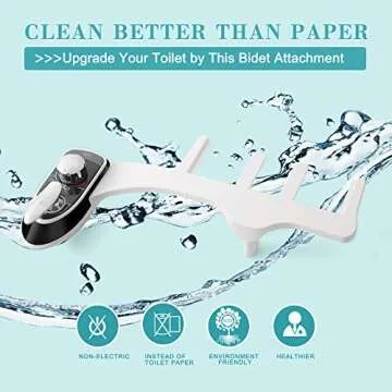 RENOOK Self-Cleaning Hot & Cold Water Bidet Toilet Attachment for Hygiene - Dual Nozzle, Non-Electric