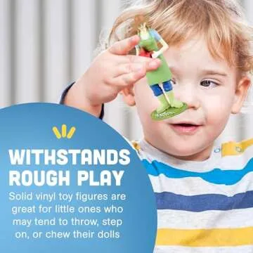 Constructive Playthings Pretend Professionals Career Toy Figure Set for Kids Ages 3+, Set of 12 Freestanding Inclusive and Diverse Dollhouse Toy Figurines, Multicolor