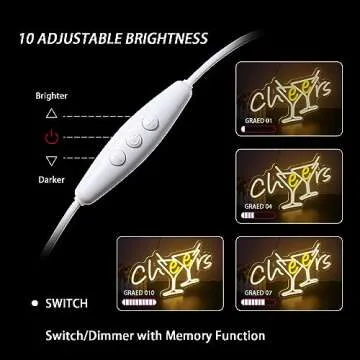 WX&YH Cheers Neon Sign - Cocktails Bar Led Sign 10 Dimmable Cheers Neon Signs for Wall Decor, Cocktails Glass Neon Lights Signs for Home Pub Party Club Restaurant Shop Bar Lights Decor Gifts