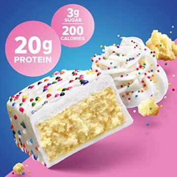 Pure Protein Birthday Cake Bars - 20g Protein, Low Sugar Snack