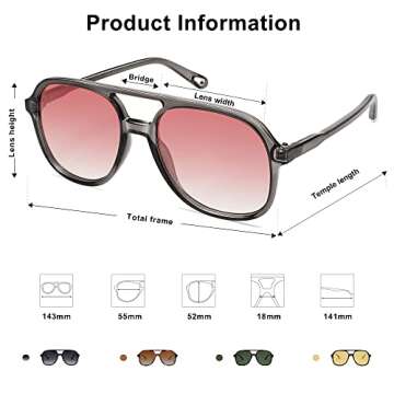 SOJOS Retro Polarized Aviator Sunglasses for Men Women