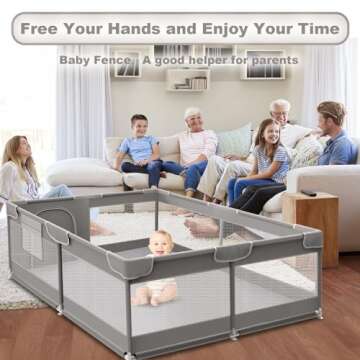 XVISHX Baby Playpen, 50 x 50 inch Baby Playard, Travel Pack N Play, Pack and Play for Indoor & Outdo...