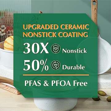 SENSARTE White Ceramic Nonstick Saucepan with Lid 1.5 Quarts, Small Cooking Pot with Stay Cool Handle, Induction Compatible Saucepot, White Granite Coating, PFOA/PFAS Free