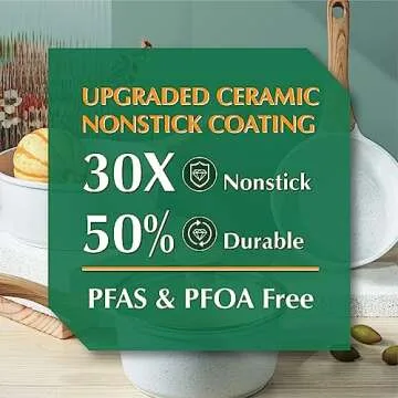 SENSARTE White Ceramic Nonstick Saucepan with Lid 1.5 Quarts, Small Cooking Pot with Stay Cool Handle, Induction Compatible Saucepot, White Granite Coating, PFOA/PFAS Free