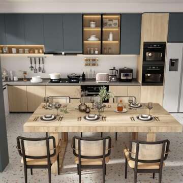 WOODTIME Modern Dining Table for 8-10 People