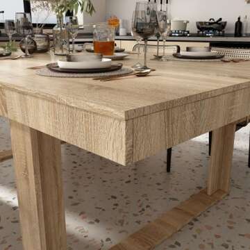 WOODTIME Modern Dining Table for 8-10 People