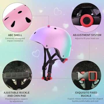 Kids Bike Helmet for 2-3-5-8-14 Ages Girls,Boys,Toddler,Kids and Youth, Ventilation and Impact Resistance Toddler Bike Helmet for Multi-Sport Bicycle Scooter Inline Roller Skate and Skateboarding