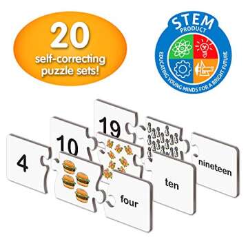 The Learning Journey: Match It! - Numbers - Self-Correcting Number & Counting Puzzles, 3" H x 9" W x 0.1" D