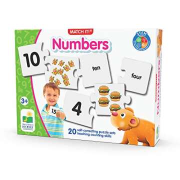 The Learning Journey: Match It! - Numbers - Self-Correcting Number & Counting Puzzles, 3" H x 9" W x 0.1" D
