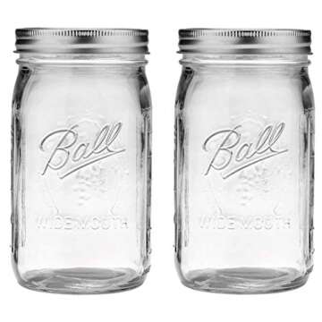 Ball Wide Mouth Mason Jars Quart Size Pack of 2