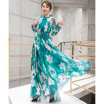 MedeShe Women's Floral Maxi Dress for Beach and Parties