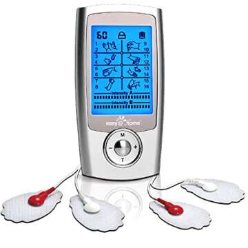 Mini Electronic Pulse Stimulator - Easy@Home TENS Unit for Pain Management and Muscle Relief