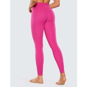 CRZ YOGA Womens Brushed Naked Feeling Workout Leggings 28"- High Waisted Gym Compression Tummy Contr...