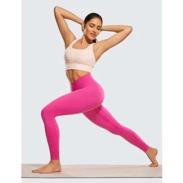 CRZ YOGA Womens Brushed Naked Feeling Workout Leggings 28"- High Waisted Gym Compression Tummy Control Yoga Pants Hibiscus Purple X-Large