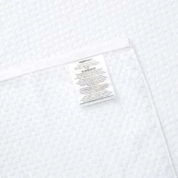 Amazon Basics Odor Resistant Textured Bath Towel, 30 x 54 Inches - 4-Pack, White