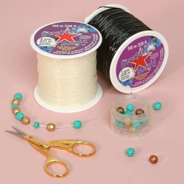 Stretch Magic Elastic Beading Cord – Strong, 0.7mm Clear String for Jewelry Making