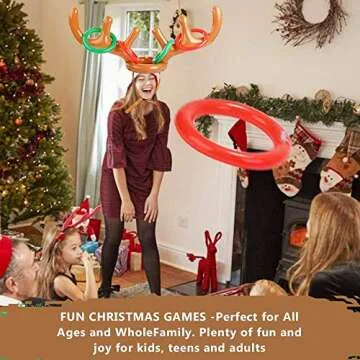 Inflatable Reindeer Antler Toss Game for Festive Fun