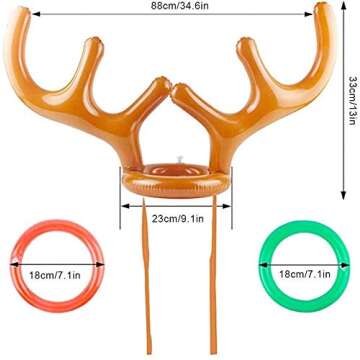 Inflatable Reindeer Antler Toss Game for Festive Fun