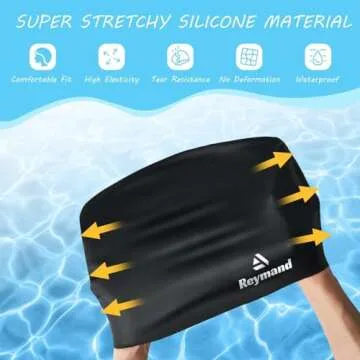 2 Pack Kids Extra Large Swim Cap for Long Thick Hair, Waterproof Silicone Swimming Cap for Toddler Child Youth Girls Boys, Durable Swim Hats Bathing Caps for Braids, Dreadlocks, Extensions, Afros-1