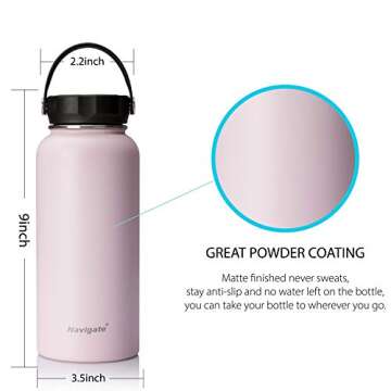 NAVIGATE 32oz Wide Mouth Insulated Water Bottle