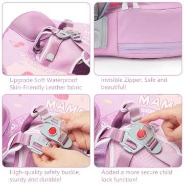 Mambobaby Float Add Tail Baby/Infant Swim Float with Canopy, Non-Inflatable Solid Upgrade Soft Waterproof Skin-Friendly Leather Material (Limited Edition Purple)