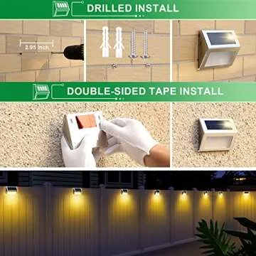 JSOT Solar Lights Outdoor for Deck,Waterproof Solar Powered Steps Light Outdoor Wireless LED Lamp Fence Lighting Walkway Patio Stair Garden Path Rail Backyard Fences Post 8 Pack Warm White