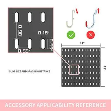 JoyBHole 33"x22" Pegboard Combination Kit and 18 Accessories(Shelf Storage Bins Hook Brackets Clips) No Punching for Garage Kitchen Living Room Bathroom Office,Pegboard Wall Organizer (Black, 6)