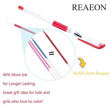 Reaeon Glitter Gel Pens - 24 Colors Perfect for All Ages