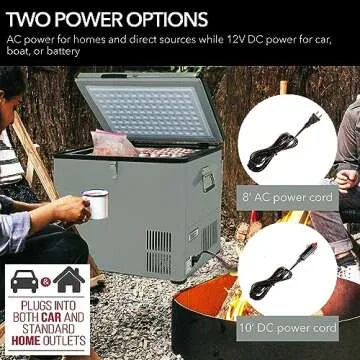 Whynter Qt Refrigerator/Portable Travel-Chest Freezer/Fridge for Car, Camping, RVs & More, -8°F to 50°F Temperature Range, AC 110V/ DC 12V, FM-85G, Gray, 85 Quart
