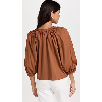 Stylish STAUD Women's New Dill Top with Puff Sleeves