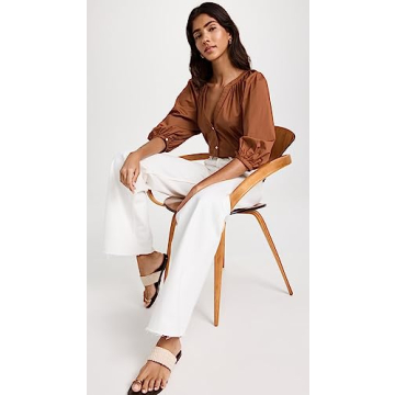 Stylish STAUD Women's New Dill Top with Puff Sleeves