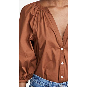 Stylish STAUD Women's New Dill Top with Puff Sleeves