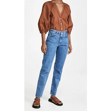 Stylish STAUD Women's New Dill Top with Puff Sleeves