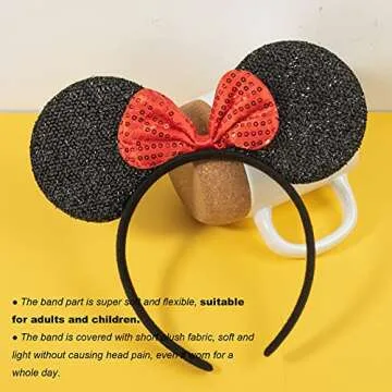 Mickey and Minnie Ears Headbands Pack for Parties and Celebrations