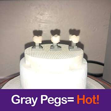 Dental Creations Perfect Pegs - Assorted Dental Firing Pegs Set of 12 - Pink Ceramic