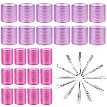 Cludoo Hair Curlers Rollers 36Pcs Jumbo Big Hair Roller Set for All Hair Types