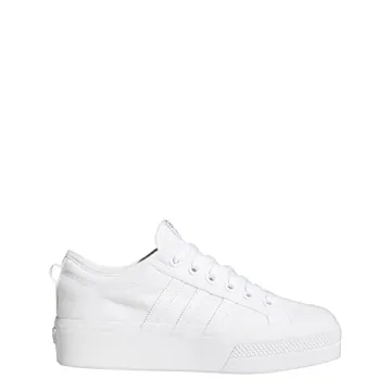 adidas Originals Women's Nizza Platform, White/White/White, 6