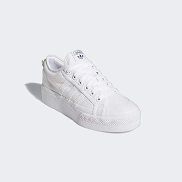 adidas Originals Women's Nizza Platform, White/White/White, 6