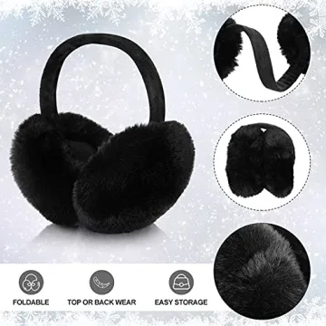 Satinior Faux Fur Ear Muffs for Winter Women Stylish & Warm
