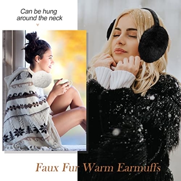 Satinior Faux Fur Ear Muffs for Winter Women Stylish & Warm