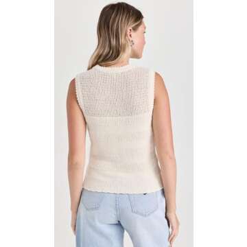 Joe's Jeans Women's The Cameron Sleeveless Crochet Top, Milk