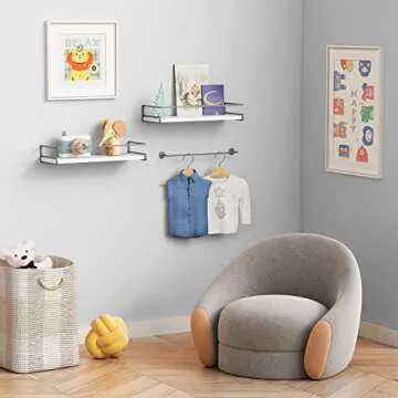 Forbena White Floating Shelves for Stylish Bathroom Storage