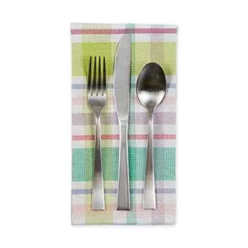 DII Cotton Plaid Napkin Set Machine Washable, 20x20, Spring Time, 6 Count