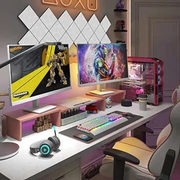 WESTREE Triple Dual Monitor Stand Riser, 56" Extra Long Monitor Stand for 1~2~3 Monitors, Monitor St...