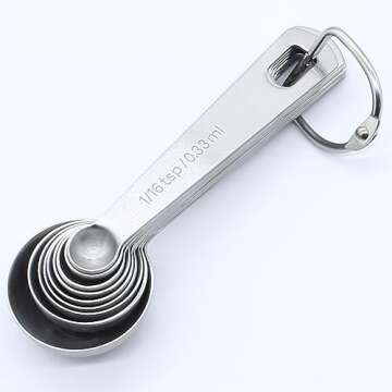 Luomorgo 9 Pcs/Set Measuring Spoons Set, Stainless Steel Measuring Spoons & Tablespoons, 1/16 tsp, 1/8 tsp, 1/4 tsp, 1/3 tsp, 1/2 tsp, 3/4 tsp, 1 tsp, 1/2 tbsp, 1 tbsp for Measuring Ingredients