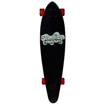 Kryptonics Spongebob 36" Complete Longboard Skateboard – Colorful Design for Kids, Great for Cruising & Tricks, Ideal for Spongebob Fans