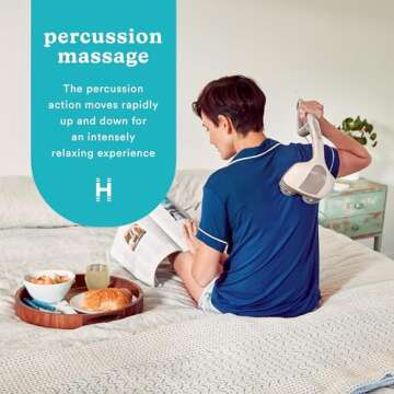 Homedics Percussion Action Massager with Heat | Adjustable Intensity, Dual Pivoting Heads | 2 Sets I...